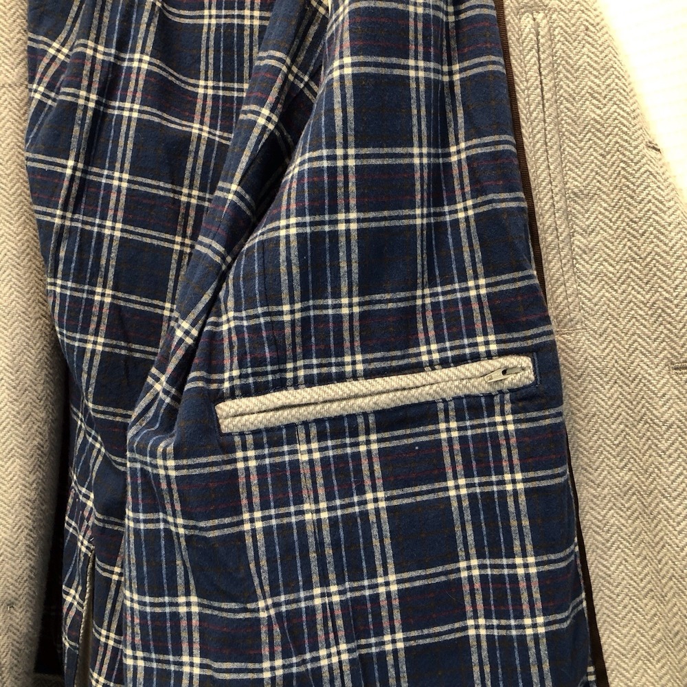 The Territory Ahead Tweed Sport Coat Mens L Herringbone Elbow Patch Flannel - Picture 7 of 12